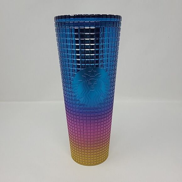 Starbucks 2023 Pride Rainbow Tumbler - 24oz Venti- Tim Singleton Grid Gradient - Picture 1 of 6